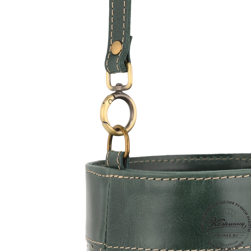 Женская кожаная сумка "Жизель" (зеленый)