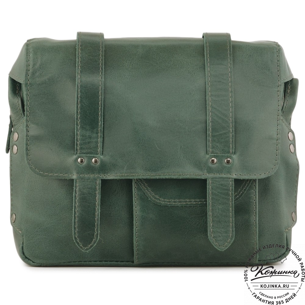 Кожаная сумка "Фрея" (зеленая)