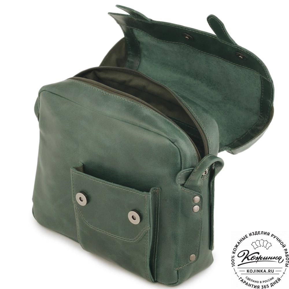 Кожаная сумка "Фрея" (зеленая)