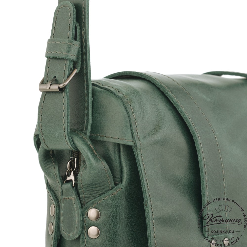 Кожаная сумка "Фрея" (зеленая)