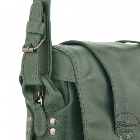 Кожаная сумка "Фрея" (зеленая)