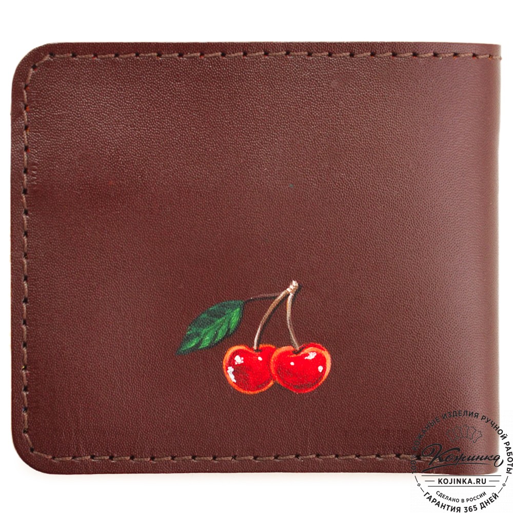  Кожаный бумажник "Рокки" "Чешир" (бордово-коричневый)