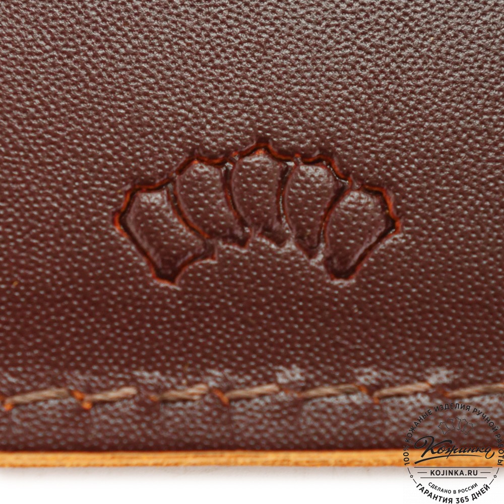 Кожаный бумажник "Рокки" "Чешир" (бордово-коричневый)
