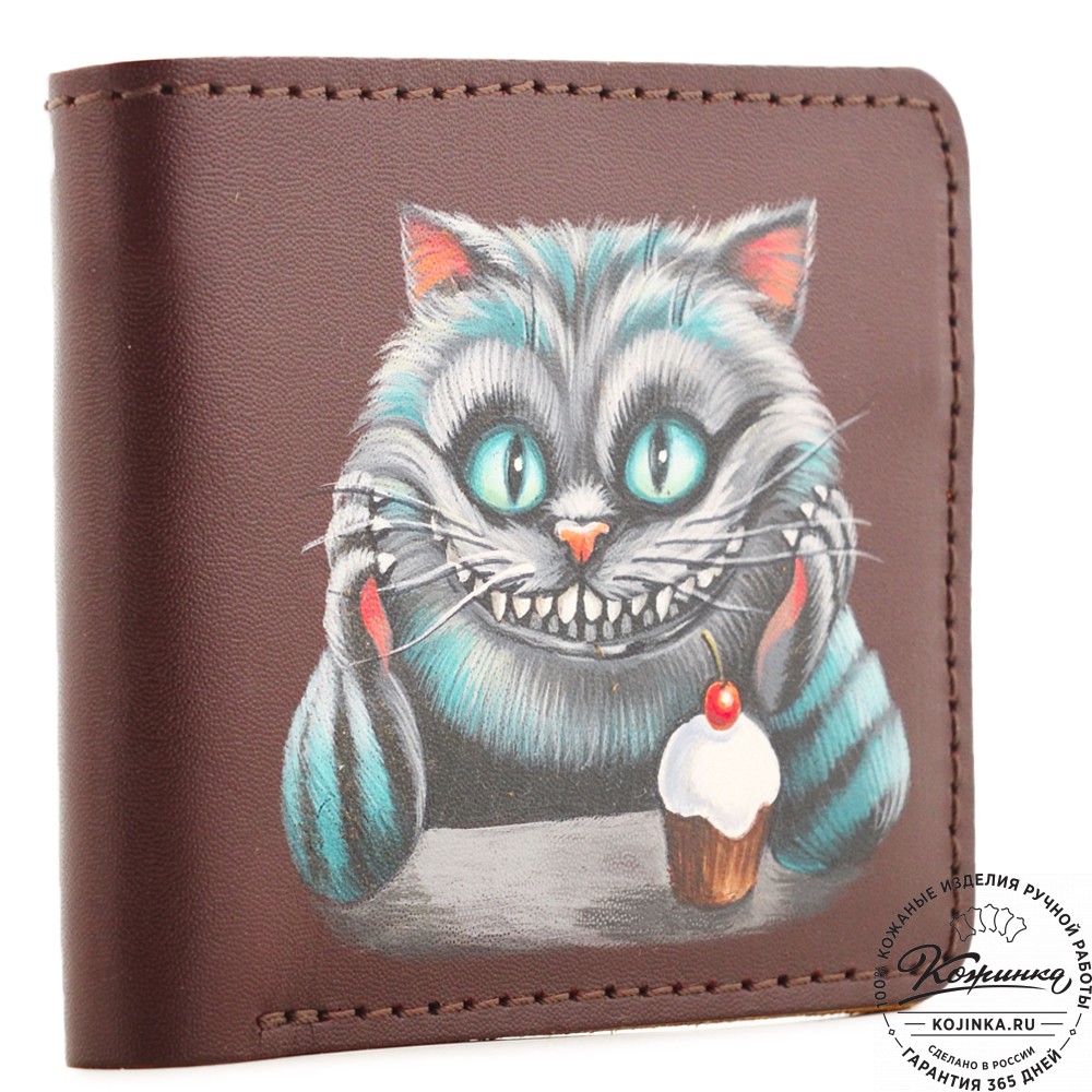  Кожаный бумажник "Рокки" "Чешир" (бордово-коричневый)