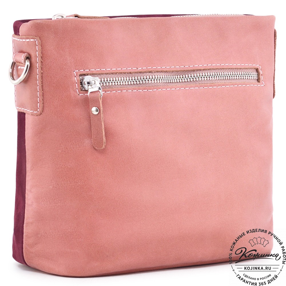 Женская кожаная сумка "Саманта" (бордово-розовый)
