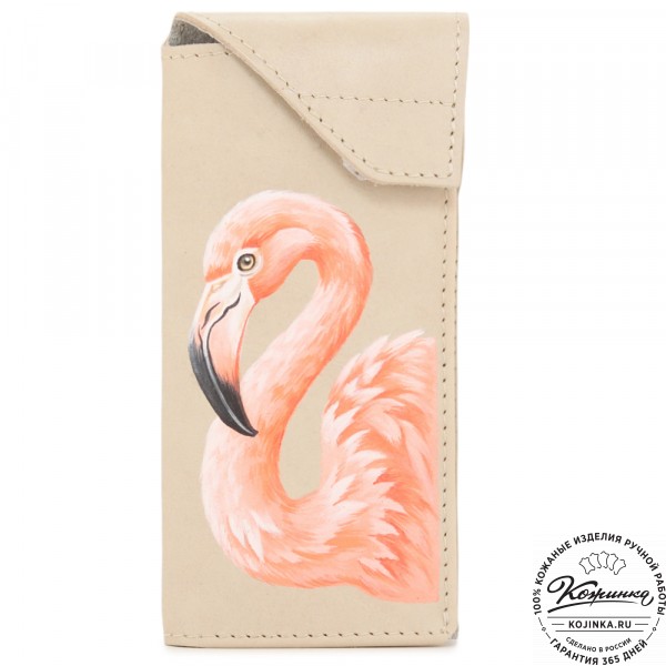 Кожаный футляр для очков "Марокко" "Фламинго". фото 1