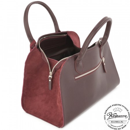 Женская кожаная сумка "Вирджиния" (вишня)