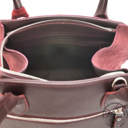 Женская кожаная сумка "Вирджиния" (вишня)