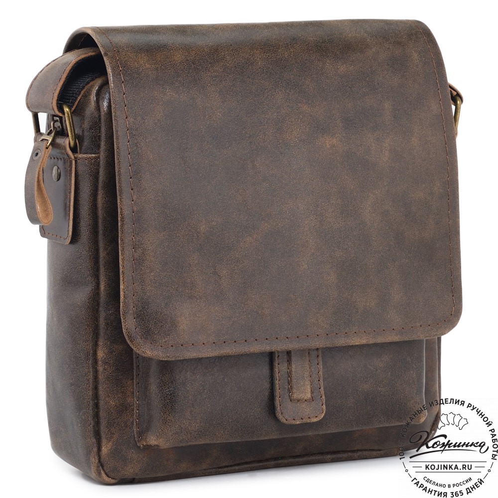  Кожаная сумка через плечо "Алекс" (коричневая наппа)