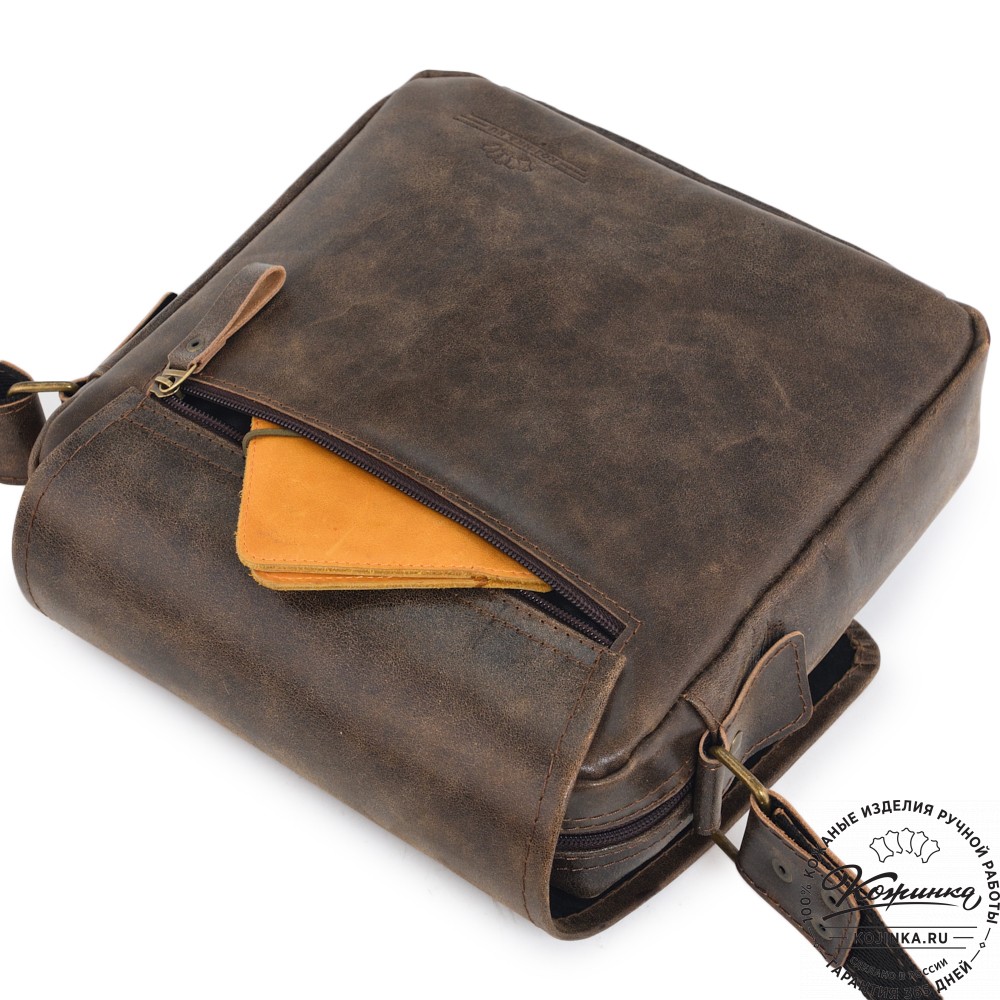  Кожаная сумка через плечо "Алекс" (коричневая наппа)