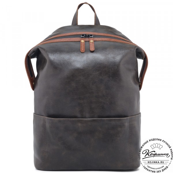 Кожаный рюкзак "Аргентум"  (коричневая наппа). фото 1