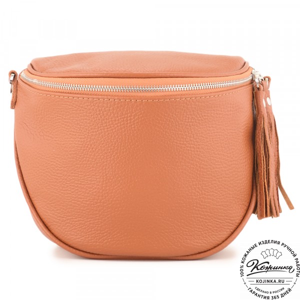 Женская кожаная сумка "Либерти" (рыжая). фото 1
