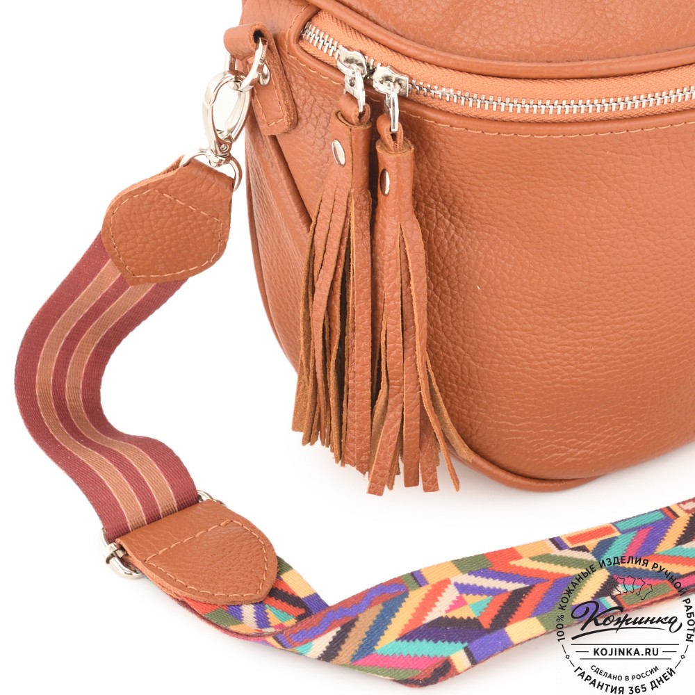 Женская кожаная сумка "Либерти" (рыжая)