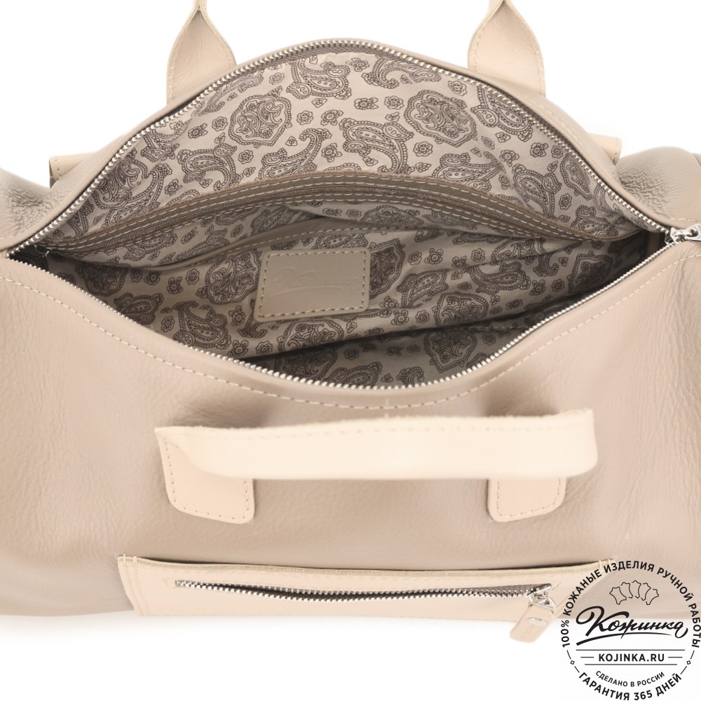  Женская кожаная сумка "Византия" (бежевый)