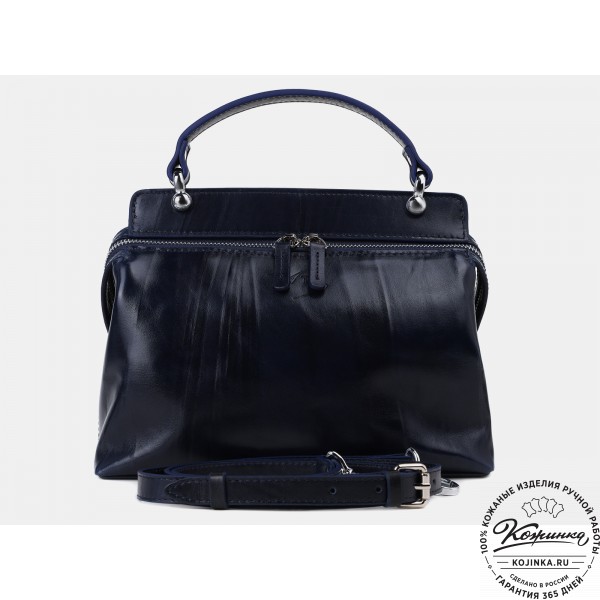 Женская кожаная сумка "Орнелла" (синяя). фото 1