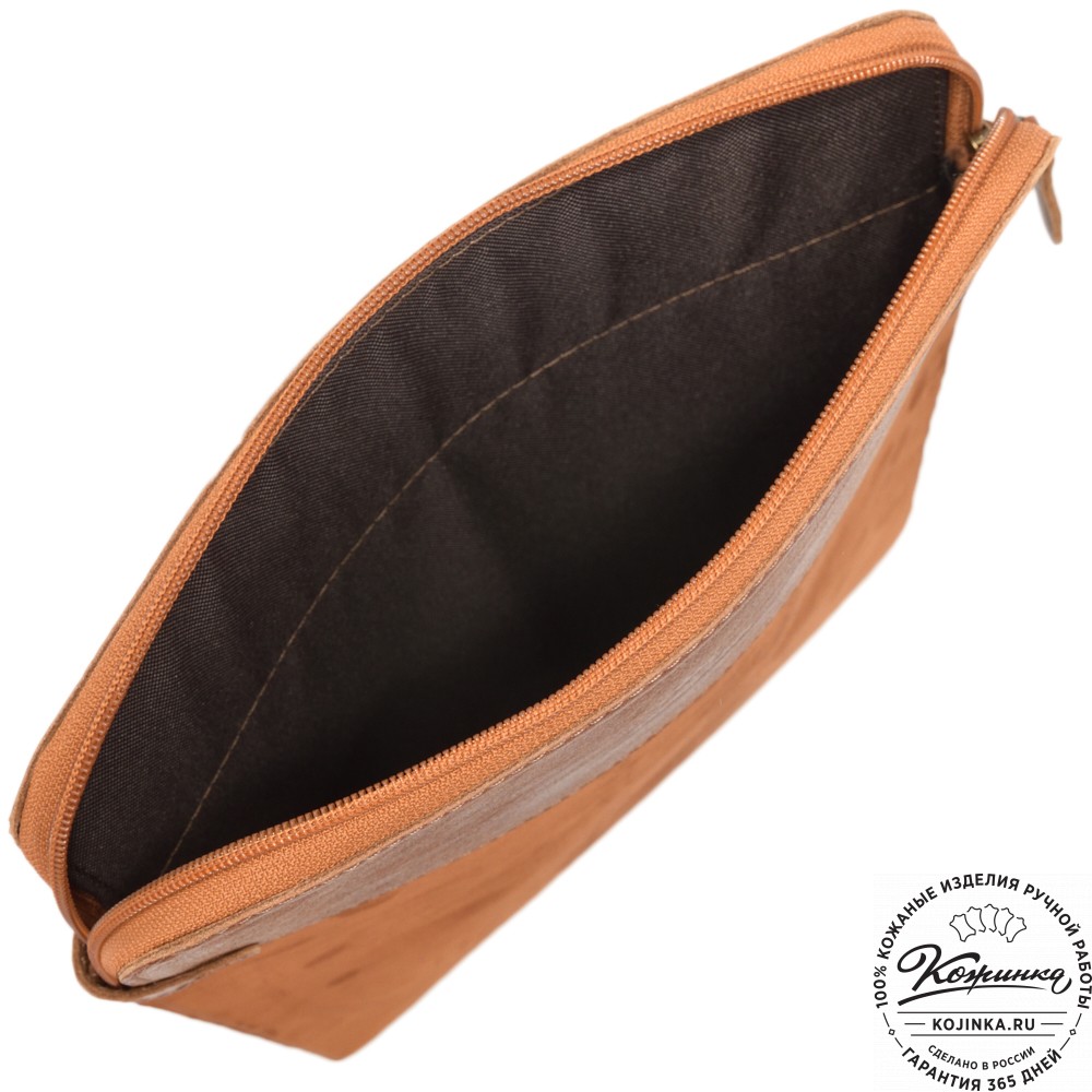 Чехол для ноутбука "Колизей" (велюр/кожа) рыжий