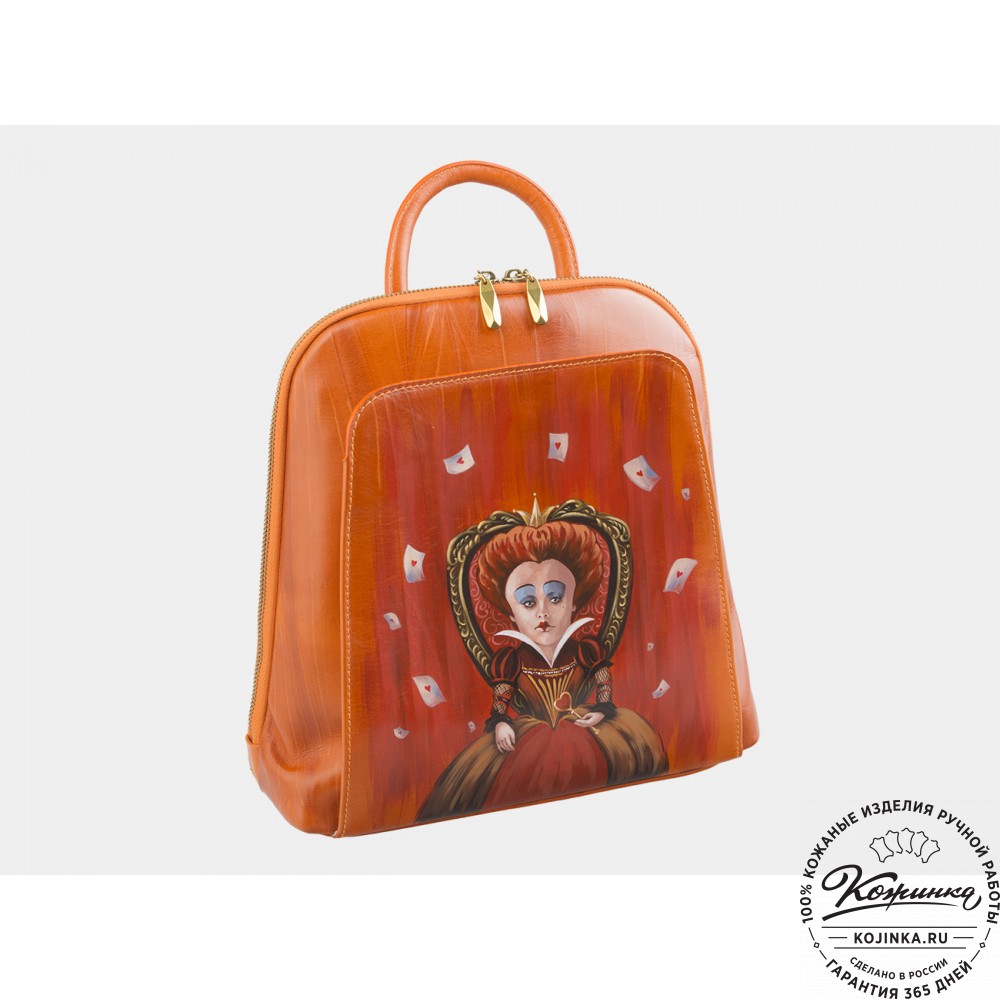 Кожаный рюкзак "Королева с картами" 