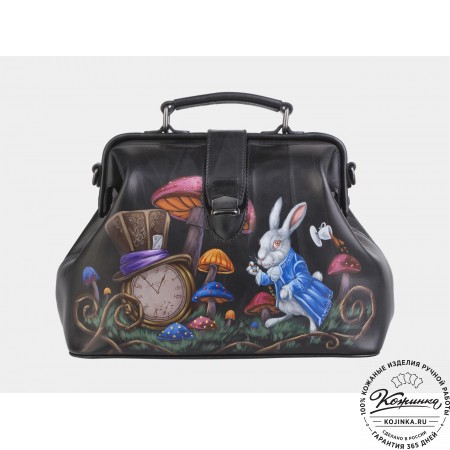 Сумка Фрейм Медиум "Алиса в стране чудес" (чёрная)