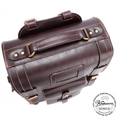 Кожаный ранец-портфель "Джонн" (темно-коричневый)