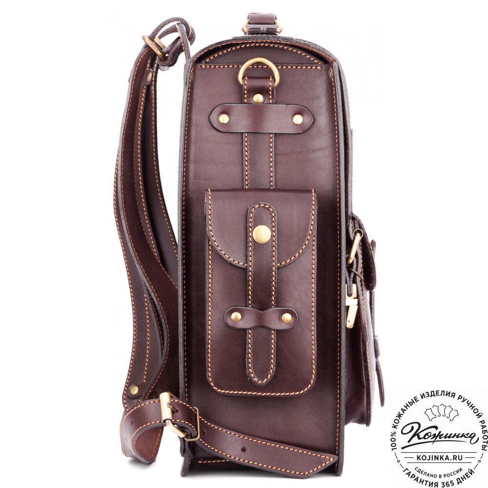 Кожаный ранец-портфель "Джонн" (темно-коричневый)