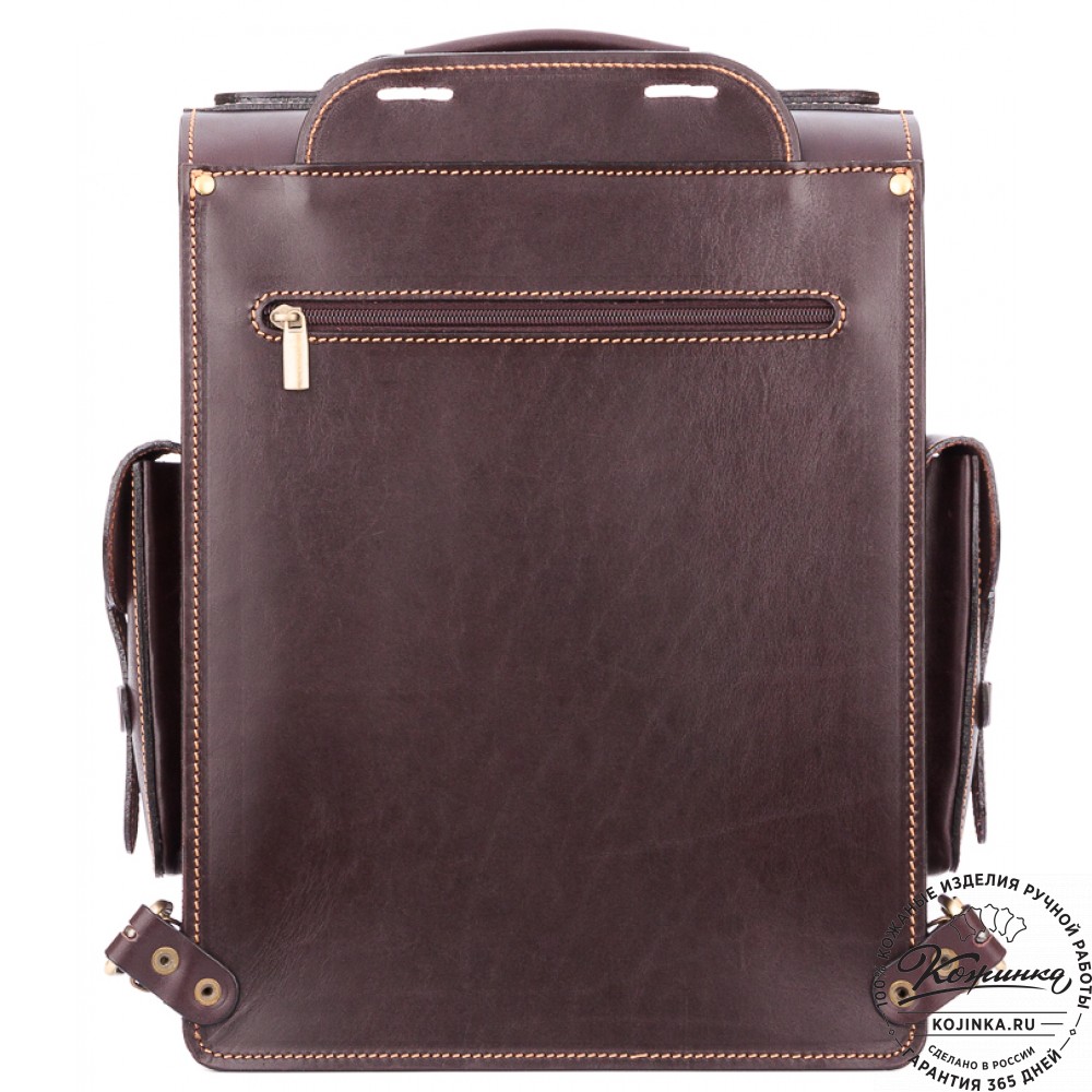 Кожаный ранец-портфель "Джонн" (темно-коричневый)