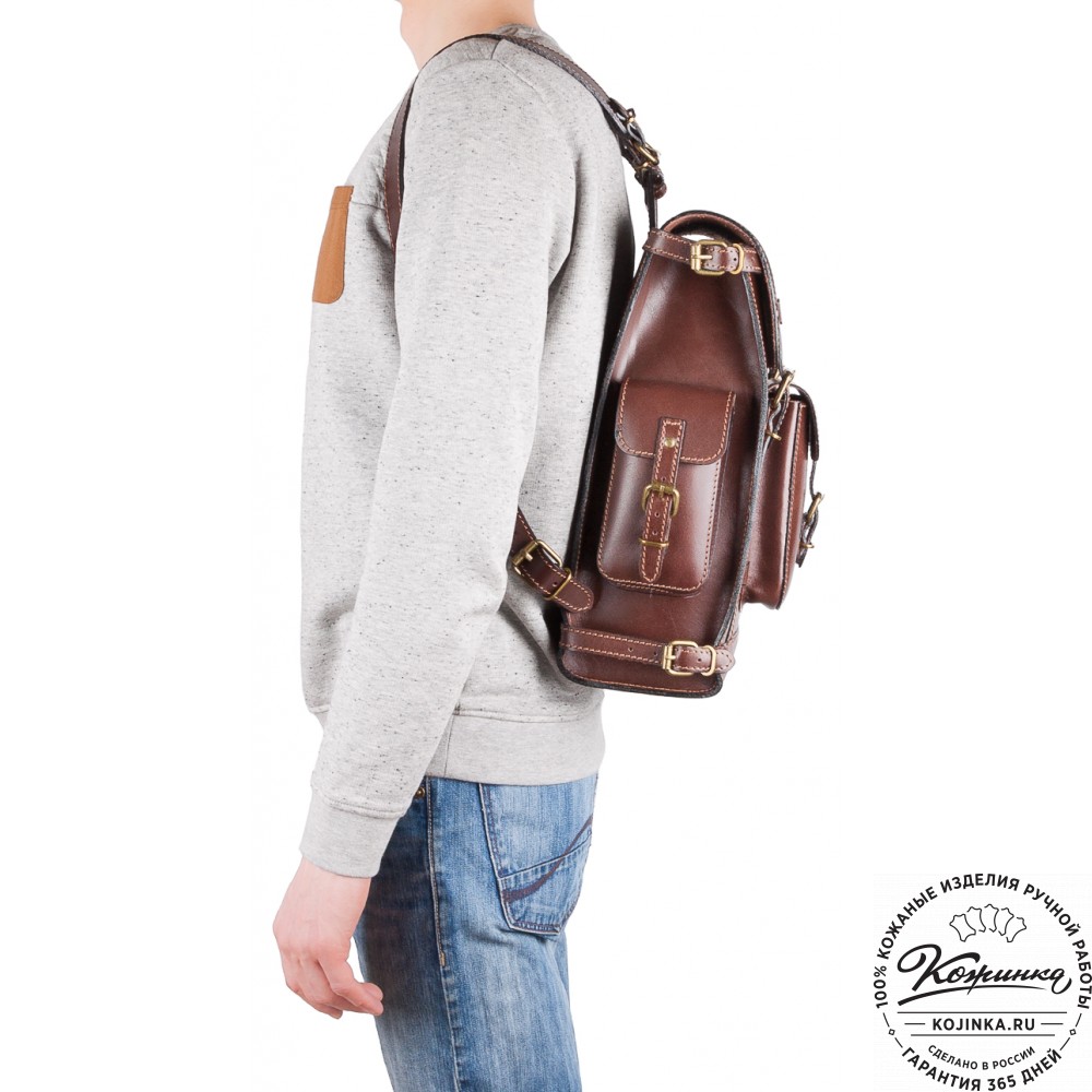 Кожаный ранец "Максимус 3" (коричневый)