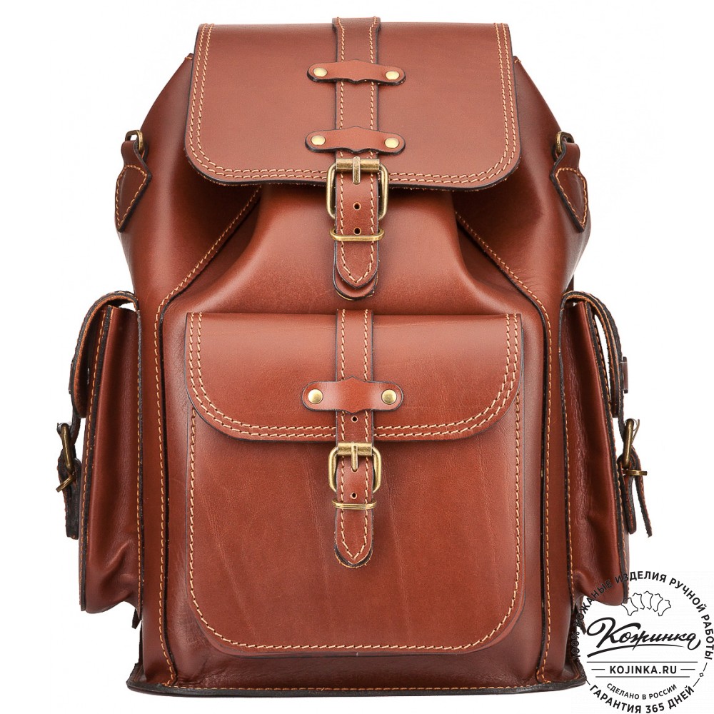 Кожаный рюкзак "Патриот" (коричневый)