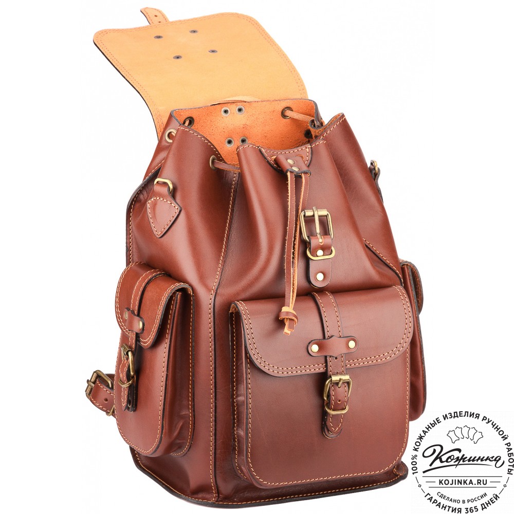 Кожаный рюкзак "Патриот" (коричневый)