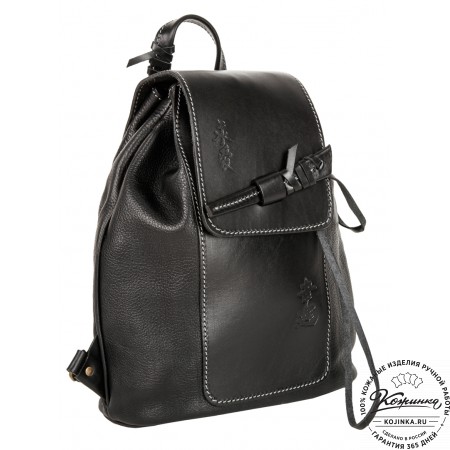 Женский кожаный рюкзак "Гейша" (чёрный)
