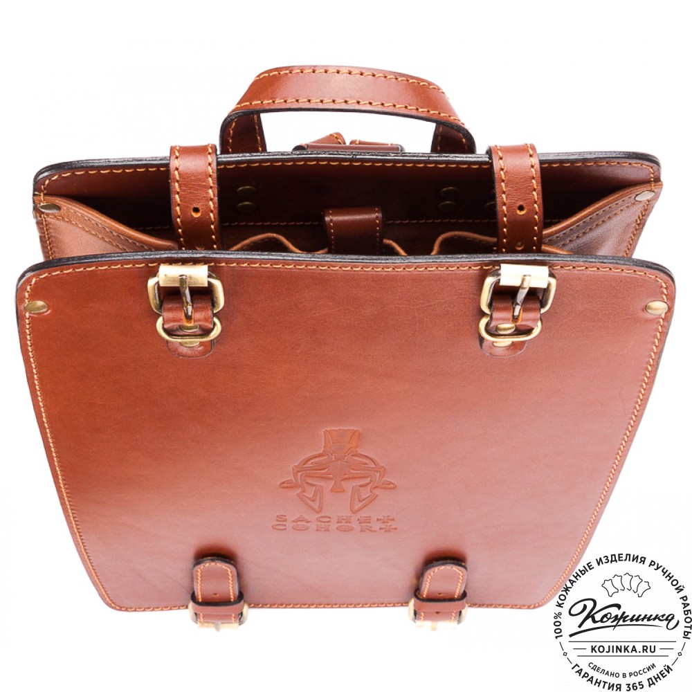 Кожаный рюкзак "Когорта" (рыжий)