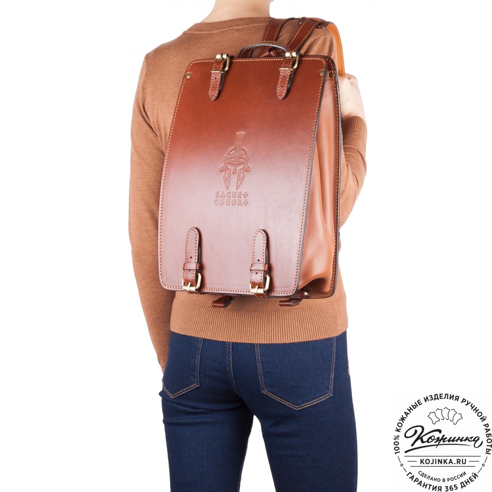 Кожаный рюкзак "Когорта" (рыжий)