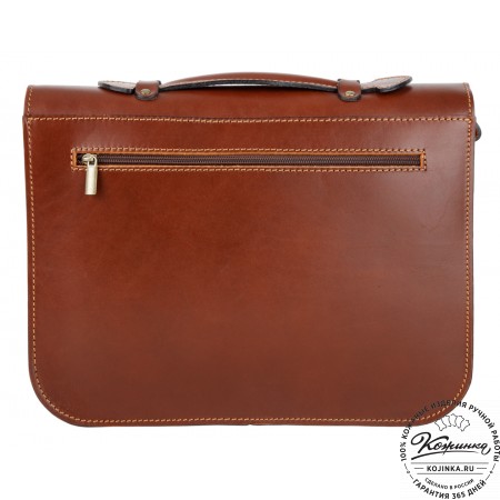 Кожаный портфель "Сатчел"  (коричневый)