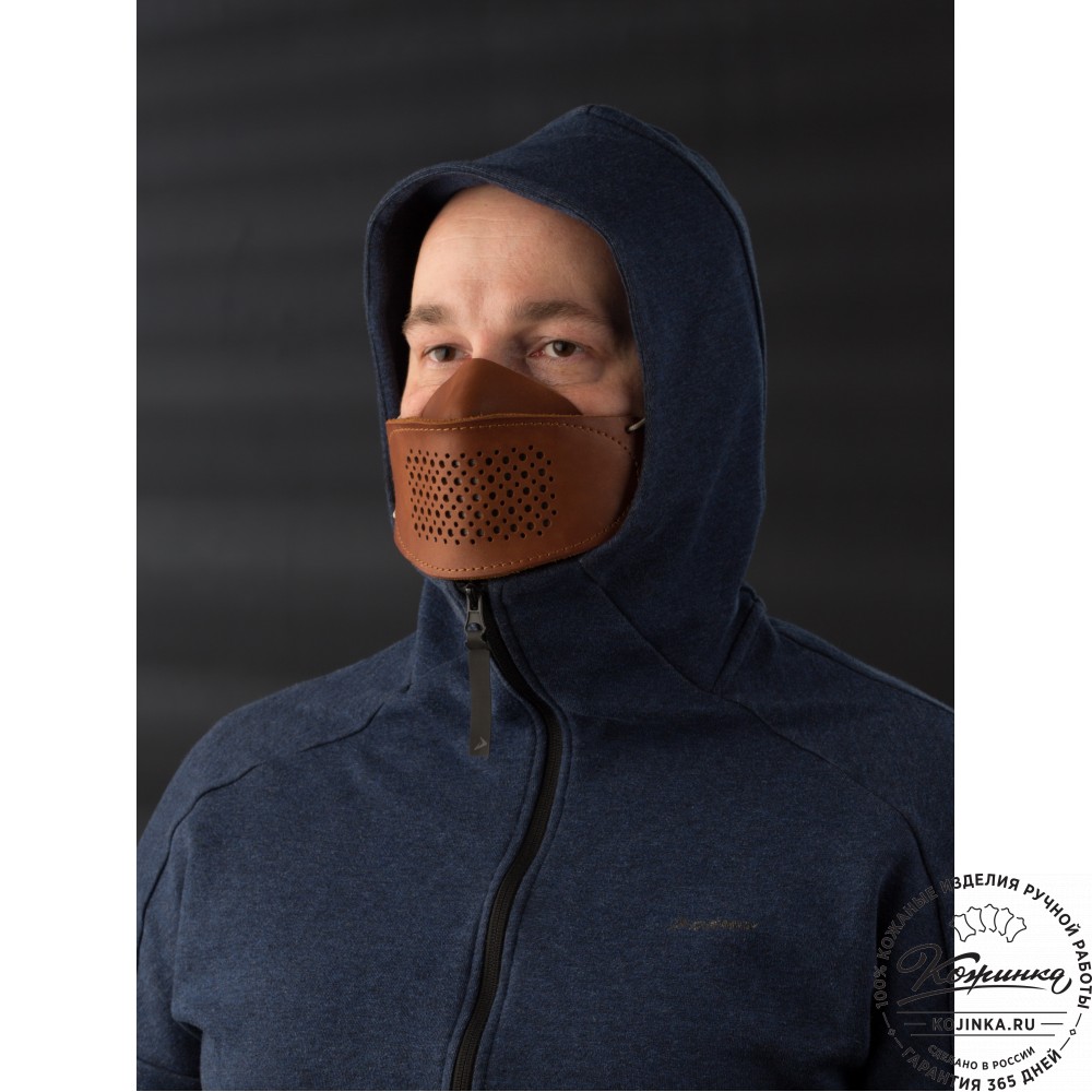 Кожаная маска Бампер (коричневая)