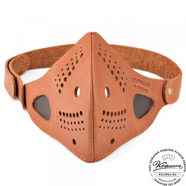 Кожаная маска Бионик (коричневая). фото 1