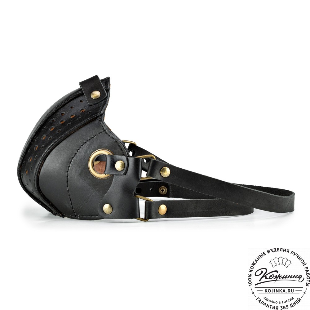 Кожаная маска Азимут (чёрная)