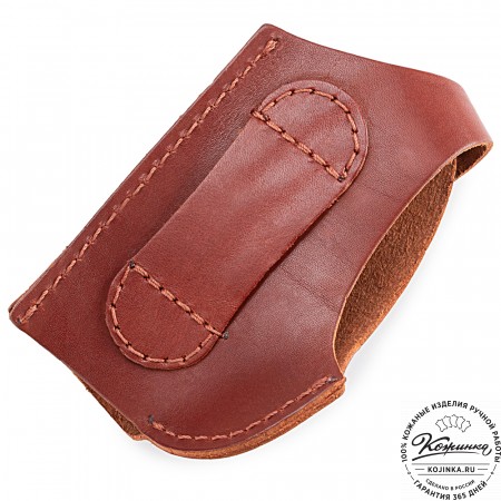 Кожаная поясная кобура  для пистолета "Добрыня" (коньяк)