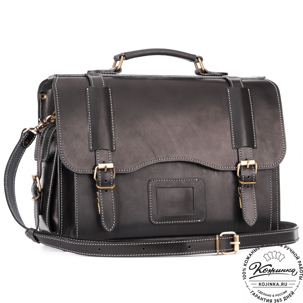 Кожаный портфель-кофр "Адъютант" (чёрный)