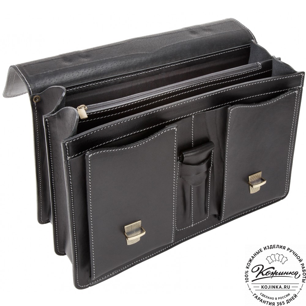 Кожаный портфель "Юрист"  (черный)