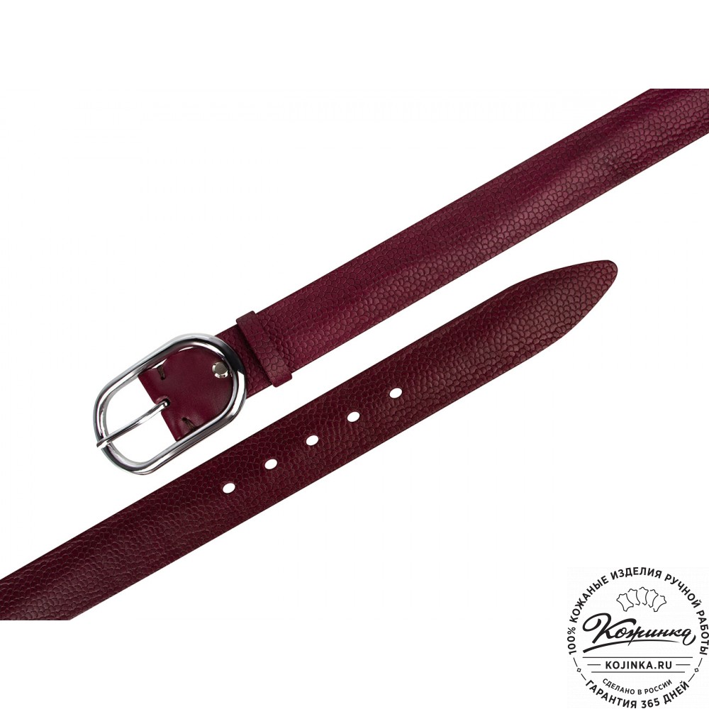 Кожаный ремень B40-1306 (бордо)