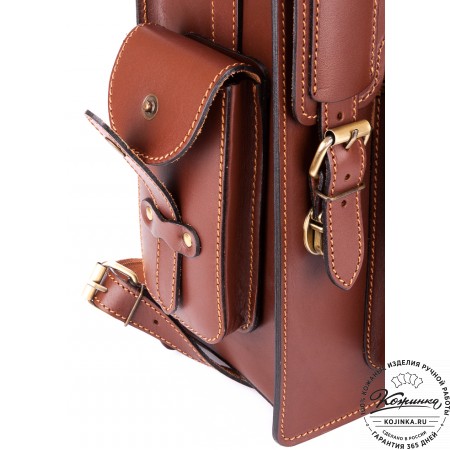 Кожаный ранец-портфель "Джон" (коричневый)