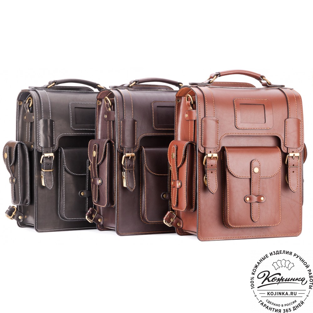 Кожаный ранец-портфель "Джон" (коричневый)