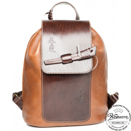 Женский кожаный рюкзак "Гейша" (коричневый)