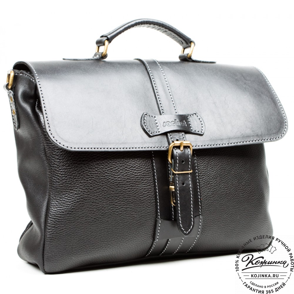 Кожаный портфель "Лайт" (чёрный)