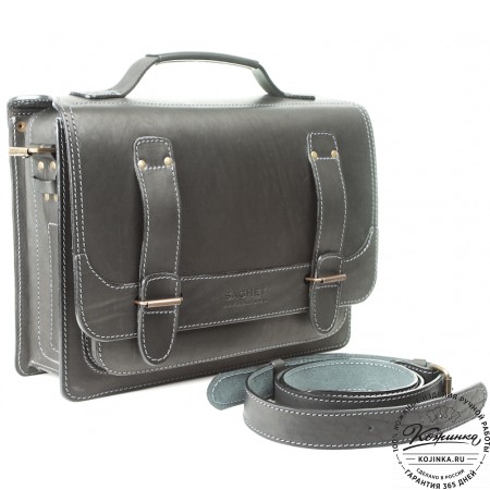 Кожаный портфель "Француз" (черный)