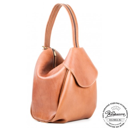 Кожаный рюкзак-сумка "Микки" (рыжий)