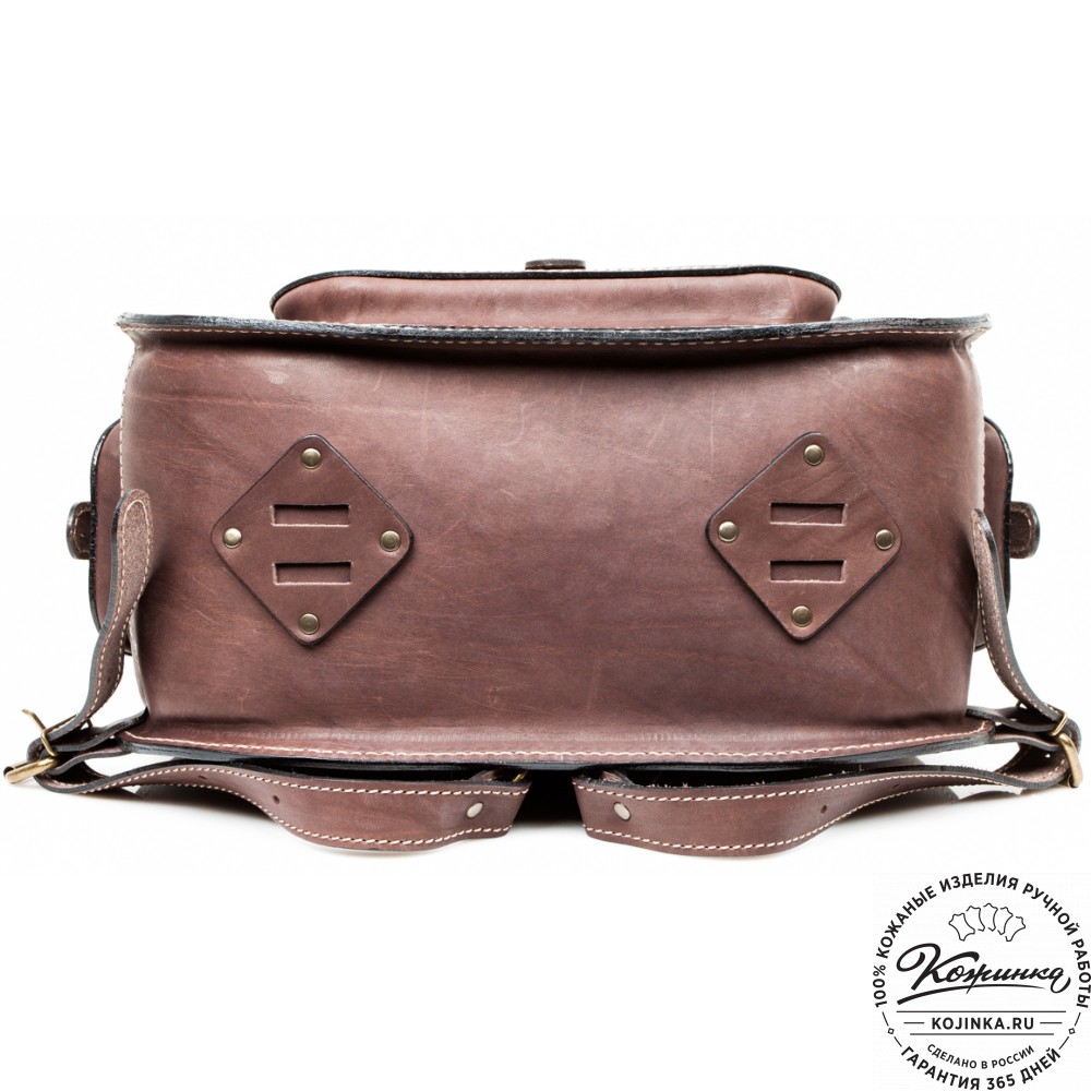 Мужской кожаный рюкзак "Байкер" (коричневый)