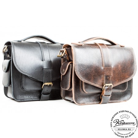 Кожаная  сумка "Виктория" (синяя)