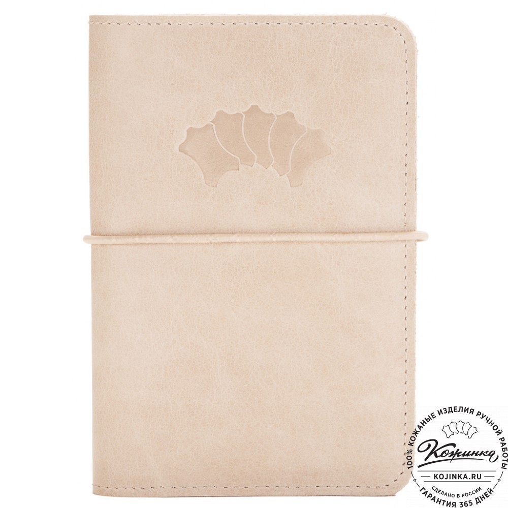Кожаная обложка на паспорт Прага (бежевая)