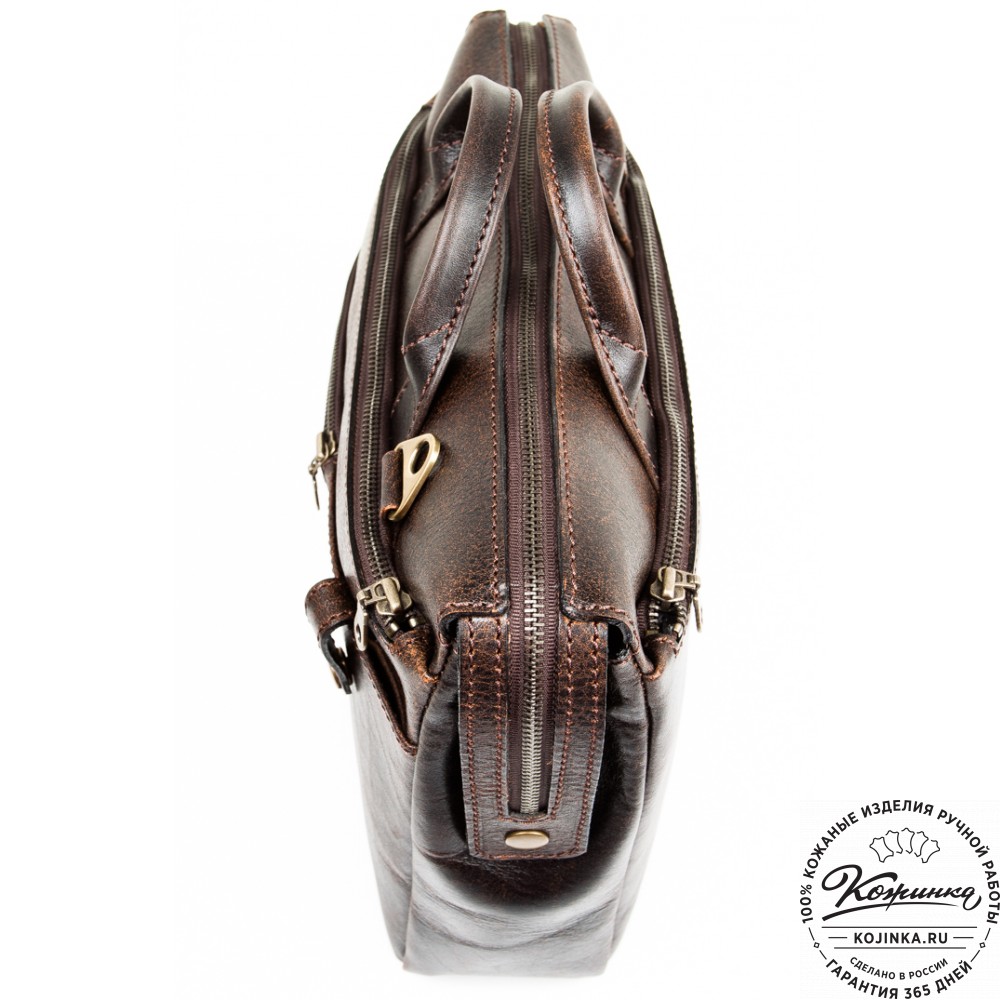 Кожаная деловая сумка "Гранд" (коричневый эксклюзив)
