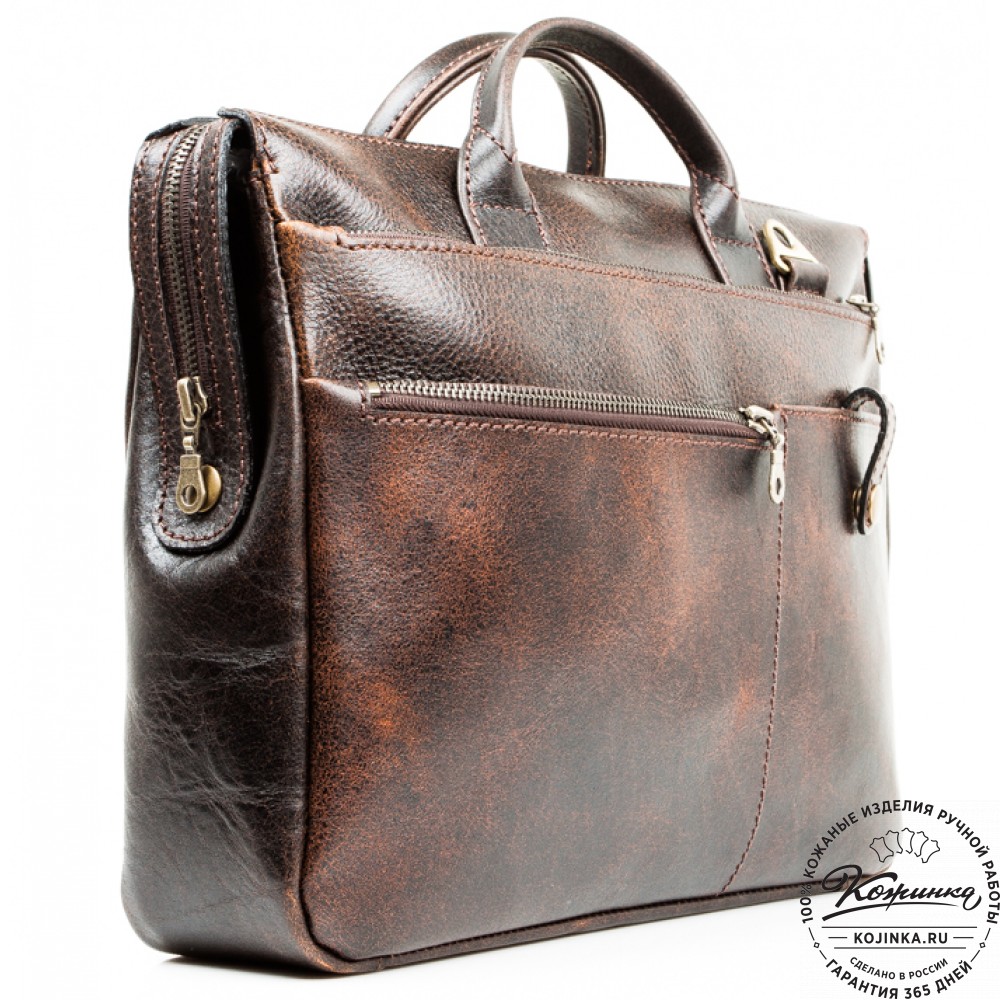 Кожаная деловая сумка "Гранд" (коричневый эксклюзив)
